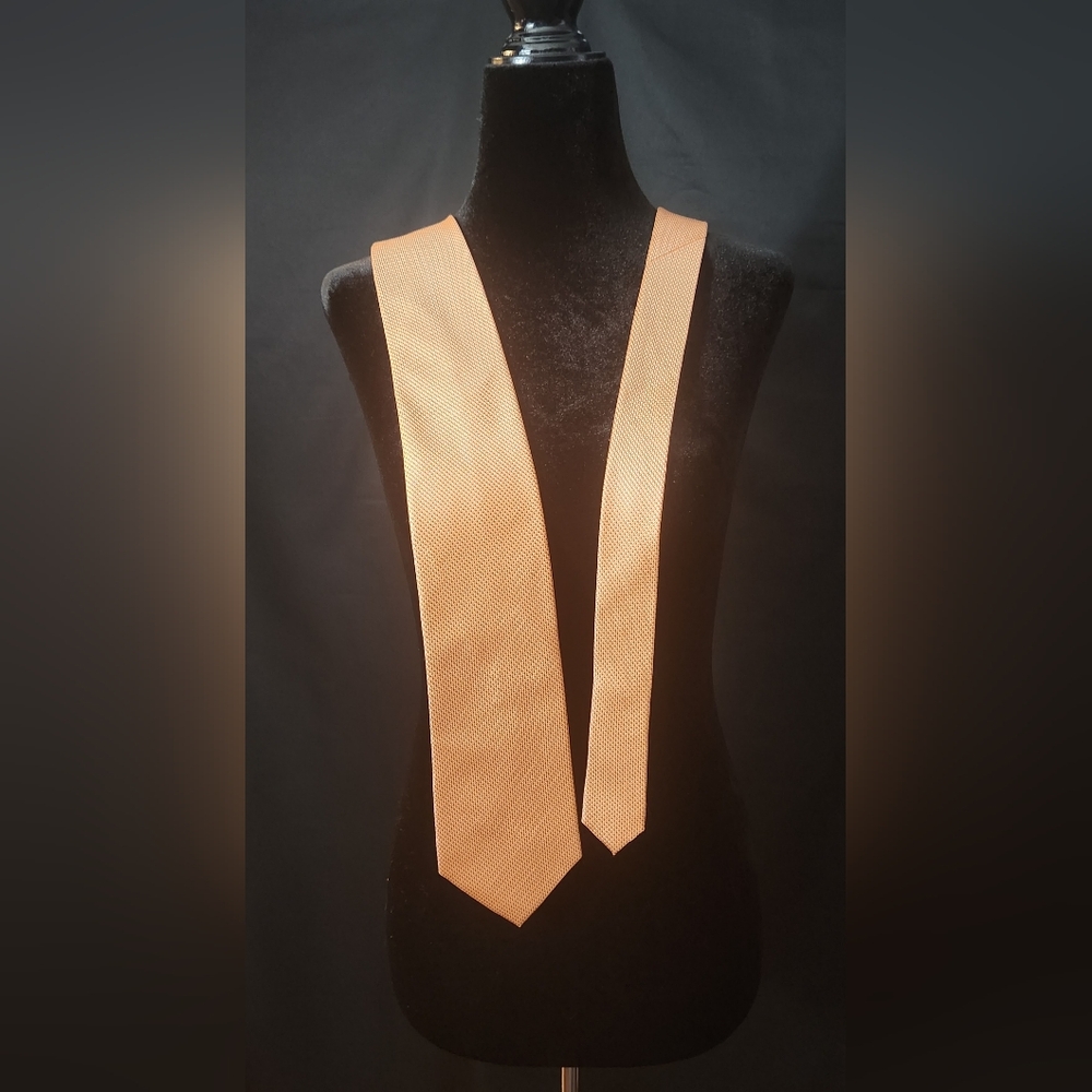Michael Kors Silk Mini Chevron Tie in Glossy Salmon